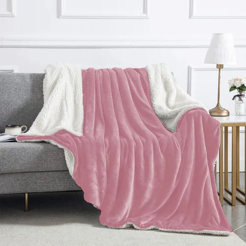 Miniatura 3 de MOONLIGHT20015 Mantas Sherpa de color rosa bebé tamaño King para cama – Paquete al por mayor de 9 mantas Sherpa – Manta suave y esponjosa
