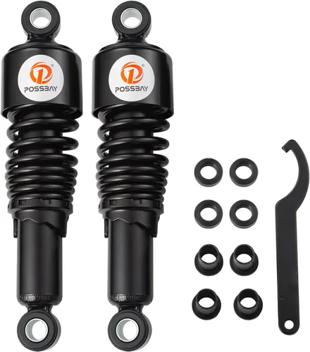 Amortiguador de Motocicleta Suspensión Trasera de Motocicleta 10.5"/267mm Suspensión Trasera Universal 1 Par Negro