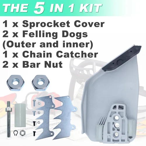 Miniatura 6 de Adefol Kit de cubierta de piñón de embrague para Stihl MS660 066 MS650 Pieza de repuesto con espigas de perro de tala Tuerca de barra colectora