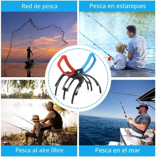 Miniatura 6 de FXOICMI Pinza de Pesca de 3 Garras, Alicates de Pesca de Metal, Herramienta de Agarre de Pesca Antideslizante, Pinzas de Pesca Multifuncionales