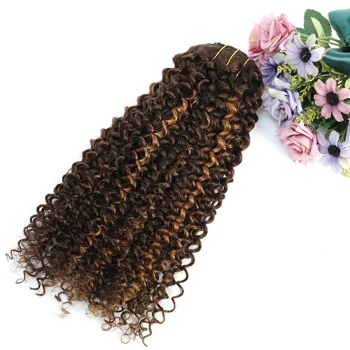 Miniatura 21 de Extensiones de cabello rizado con clip para mujeres afroamericanas, Urbeauty, Extensiones de cabello rizado con clip para cabello humano para chicas