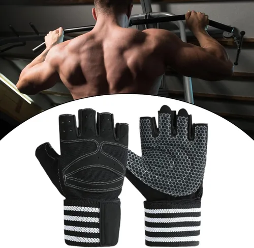 Miniatura 3 de Yiju 2X Workout Gloves Accessory Lightweight Polyester Black Weight Lifting Gloves for Indoor Outdoor Pull Ups Fitness Women Men
