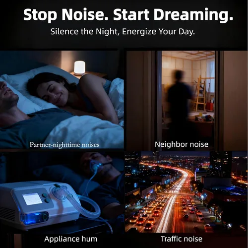 Miniatura 4 de Kinglucky Auriculares para dormir de lado, auriculares invisibles, auriculares para dormir, auriculares inalámbricos en el oído, cancelación