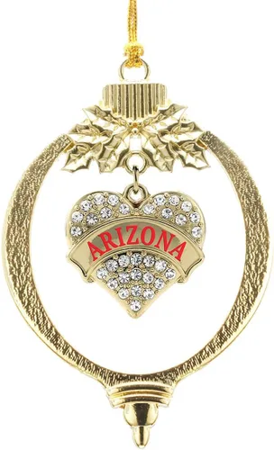 Miniatura 143 de Inspired Silver - Twin #1 - Adorno de Navidad dorado - Adorno de árbol de Navidad con dije de corazón con circonita cúbica - Decoración colgante