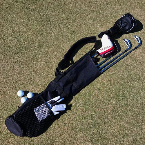 Miniatura 5 de Murray Sporting Goods Bolsa de golf para el domingo Bolsa de golf negra ligera de viaje con correa acolchada para el hombro para práctica de campo