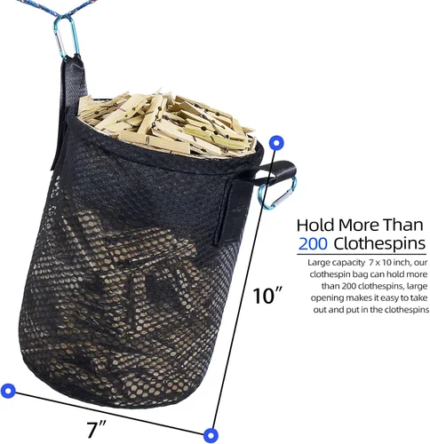Miniatura 2 de Soporte para bolsa de ropa en el exterior, múltiples métodos de colgar, bolsa con cierre de cordón, ventilación y resistencia a la humedad