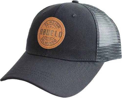 Miniatura 3 de El Mejor Abuelo Del Mundo - Gorra de béisbol ajustable para hombre, con parche de cuero de algodón ajustable