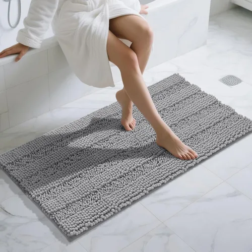Miniatura 111 de Yimobra Alfombras lavables para baño, alfombra de baño de chenilla súper suave y absorbente para piso y alfombra, alfombra antideslizante de secado