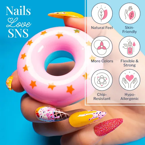 Miniatura 3 de SNS - Polvo de inmersión de uñas, polvo de inmersión de color, caramelo Hard Rock (naranja), CS051, color de uñas de larga duración dura 14 días