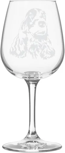 Miniatura 107 de Copa de vino de 12.75 onzas con diseño de perro grabado