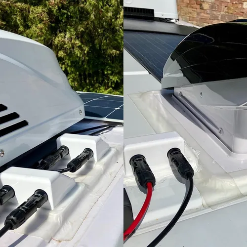 Miniatura 7 de Prensaestopas de entrada de cable solar, cable de extensión solar suave 10AWG de 0.33 pies y conector, resistente a los rayos UV, carcasa de doble