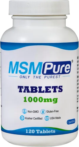 Kala Health MSMPure Tablets, 120 unidades, 1000 mg por tableta, suplemento de azufre orgánico puro MSM, fabricado en Estados Unidos