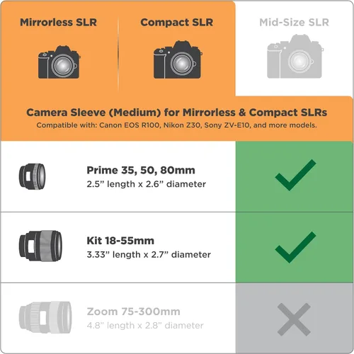 Miniatura 2 de USA GEAR - DSLR estuche/funda para cámara con almacenamiento de accesorios con cierre, flexible y pasador para cinturón de neopreno, compatible