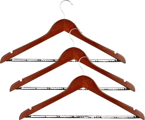 Miniatura 8 de Honey-Can-Do Perchas de madera antideslizantes, madera de cerezo, paquete de 24