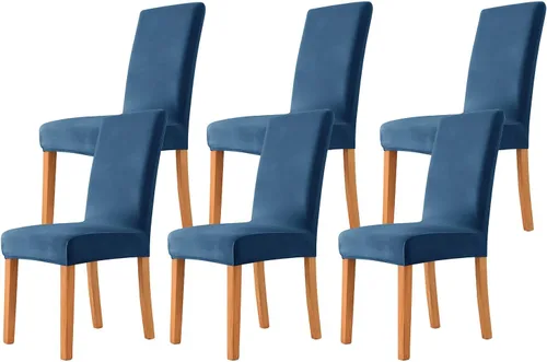 Miniatura 17 de Velvet Chair Covers Beige Gray, Stretch Dining Room Chair Covers 2 Pack, Super Fit Dining Chairs Slipcovers Spandex Washable Kitchen Parson Chair