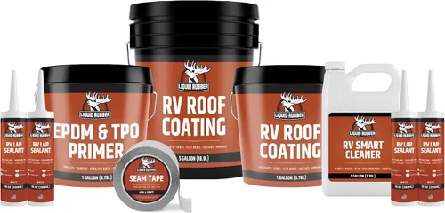 Miniatura 7 de Liquid Rubber - Revestimiento para toldo de casa rodante, sellador con reflectante solar, para reparación del toldo de remolques y cámper