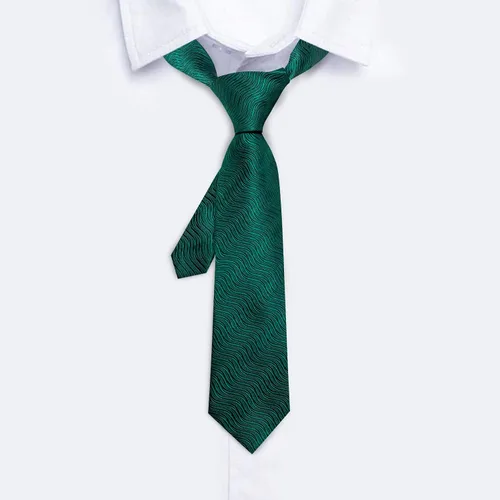 Miniatura 233 de Barry.Wang Corbata de niño regular seda tejida rayas sólido lazo bolsillo cuadrado