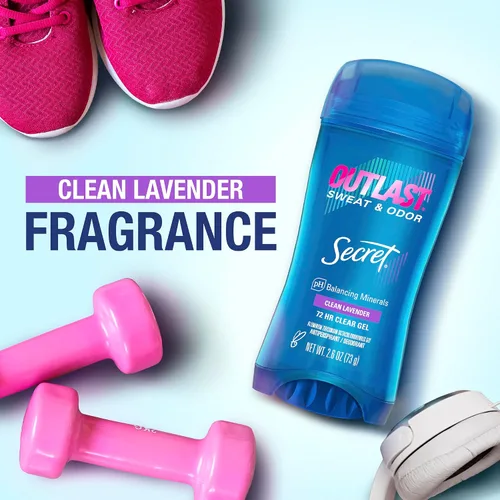 Miniatura 7 de Secret Outlast - Desodorante antitranspirante para mujer, protección contra el sudor y el olor, minerales de equilibrio de PH, gel transparente