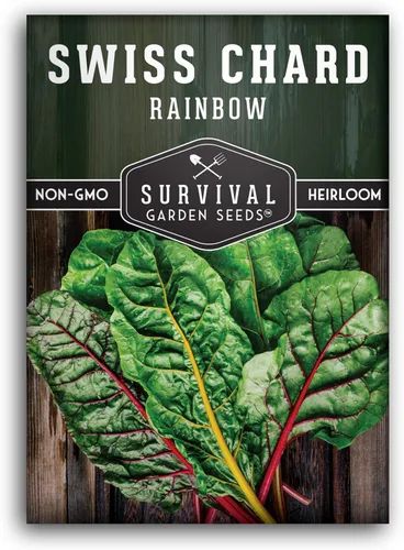 Rainbow - Semillas de acelgas suizas para plantar, mezcla colorida de verde frondoso para jardines de primavera u otoño, tolerantes al calor y al