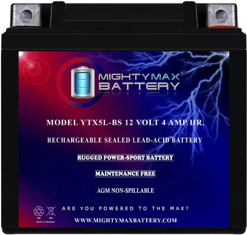 Miniatura 7 de Mighty Max Battery YTX5L-BS - Batería de repuesto para KYMCO Agility 50 50CC 09