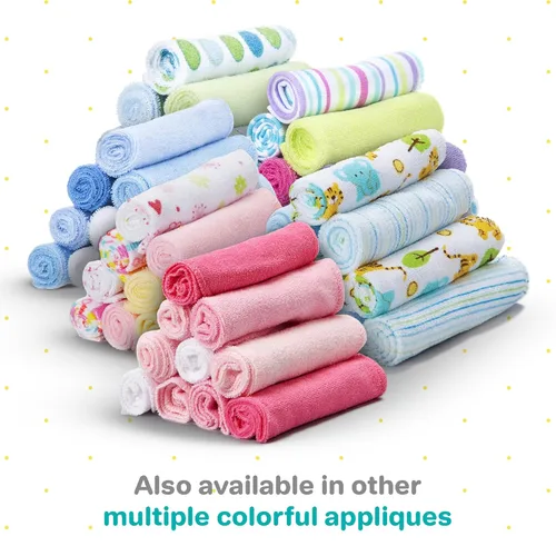 Miniatura 7 de Spasilk Juego de Paños de Lavado para Bebés Recién Nacidos Niños y Niñas, Juego de Paños de Rizo Suave, Paquete de 10, Azul