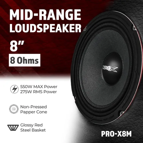 Miniatura 2 de Altavoz DS18 PRO de rango medio, cúpula en compresión de aluminio roja, altavoces de puerta de audio de alta calidad para auto o camión sistema