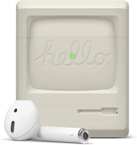 elago AW3 - Funda de silicona compatible con Airpods 1 y 2, diseño clásico de monitor, luz LED visible, funda de silicona de alta calidad [patente