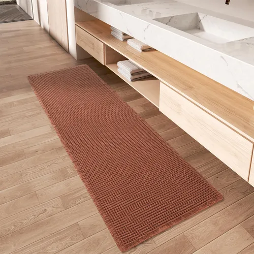 Miniatura 58 de AMOAMI Tapete de baño mejorado con diseño de gofre, súper absorbente, antideslizante, para suelo de baño, lavable a máquina, con borlas, tapetes