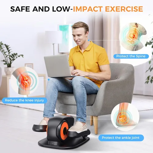 Miniatura 5 de GUGTTR Under Desk Elliptical Machine, 2-in-1 Electric Leg Exerciser for Seniors, Quiet & Compact Pedal Exerciser with Remote, 12 Speed Elliptical