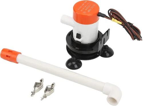 Baitwell Bomba de 12 V 350 GPH 12 V Livewell Bomba aireadora de cebo sumergible portátil inferior para barco marino, bomba de pozo de vida, bomba de