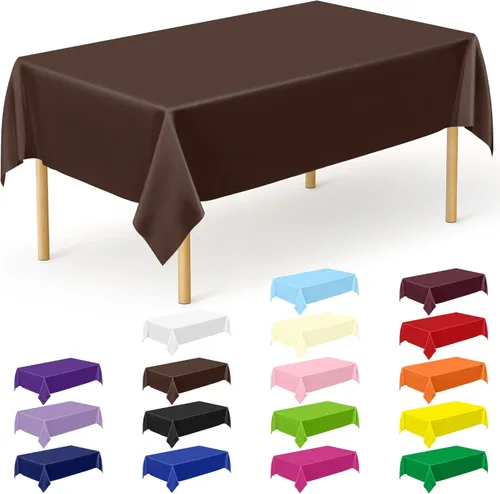 Miniatura 54 de Suministros de regreso a clases, 2 manteles de 108 x 54 pulgadas, manteles desechables coloridos para el primer día de escuela, rectangular