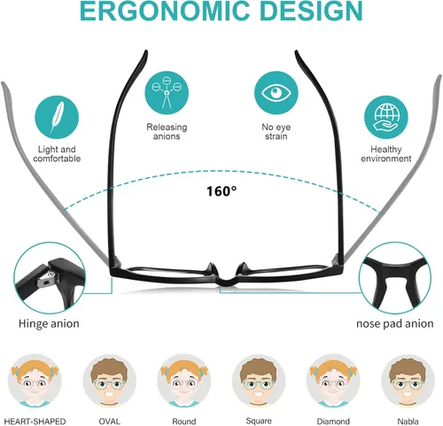 Miniatura 3 de Okany Gafas de luz azul para niños, lentes de bloqueo de luz azul para niñas y niños, antirreflejos, para juegos de computadora, gafas de protección