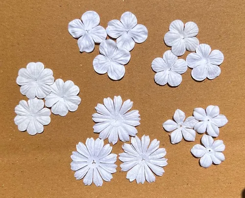 Miniatura 2 de Hecho a mano, 100 unidades de flores mixtas de 0.709 in - 2 pulgadas de papel de morera flores de papel de morera para álbumes de recortes, boda