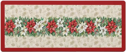 Miniatura 7 de Tapete de baño de flor de pascua de invierno para bañera, antideslizante, de secado rápido y absorbente, de tierra de diatomeas, para fregadero