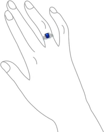 Miniatura 4 de Anillo de compromiso para mujer, estilo Art Deco 3CTW, rectángulo AAA, circonita cúbica, verde, azul, esmeralda, corte halo, cóctel, declaración