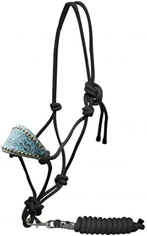 Miniatura 3 de Showman Bronc Style Nylon Cuerda Halter w/Filigrana Imprimir Noseband