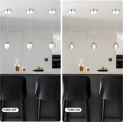 Miniatura 5 de Sedelan Lámpara colgante de cristal, iluminación moderna para isla de cocina, LED de 5 W, mini luz colgante, luces de isla de lujo para cocina