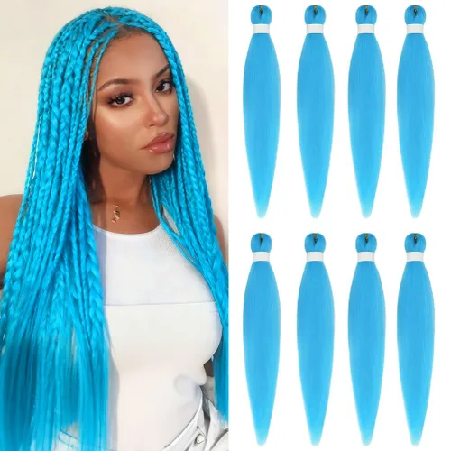 Miniatura 85 de 8 paquetes de extensiones preestiradas - 16 pulgadas de cabello trenzado premium, 55G/paquete, sin picazón, fijación en agua caliente, textura Perm