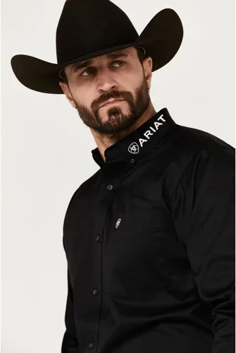 Miniatura 3 de Ariat Camisa ajustada de sarga con logotipo del equipo para hombre
