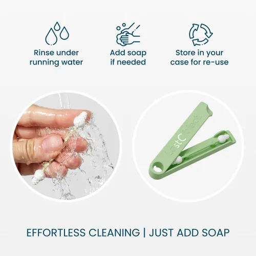 Miniatura 2 de LastSwab™ - Q-Tips reutilizables para bebés para recién nacidos y bebés, hisopos de seguridad de silicona suave, limpiador de oídos y nariz