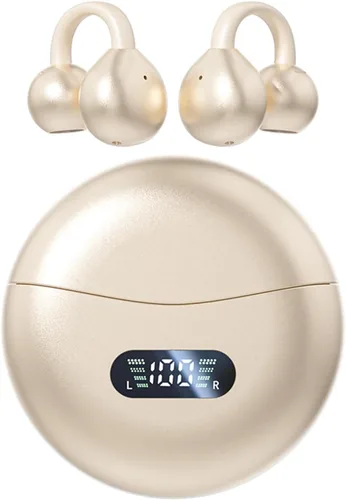 Miniatura 8 de Auriculares inalámbricos Bluetooth 5.4 con clip, con micrófono, reproducción de 60 horas, cancelación de ruido, impermeables, deportivos, cómodos