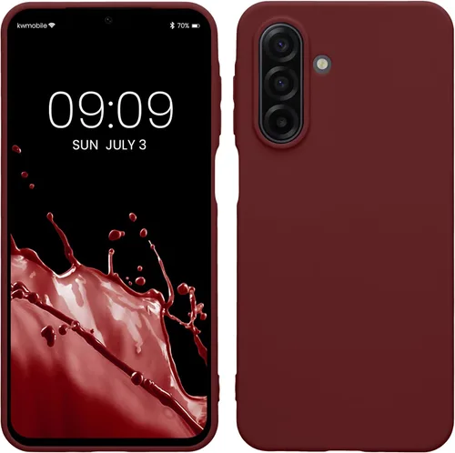 Miniatura 43 de kwmobile Funda compatible con Samsung Galaxy A23 4G / 5G - Funda de silicona TPU metálica suave y delgada - Rojo oscuro metálico