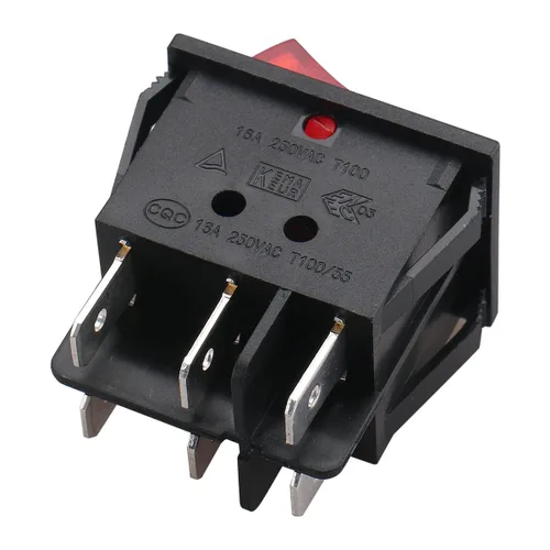 Miniatura 5 de Baomain - Pack de 2 interruptores basculantes duales con luz roja, encendido/apagado DPDT de 6 pines, 16 A/250 V CA, 16 A/125 V CA, listado UR VDE