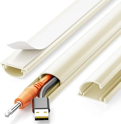 Miniatura 17 de Kit de ocultación de cables Delamu para pared con adhesivo, cubierta de alambre de múltiples funciones, 42.5 pulgadas para ocultar cables en Blanco
