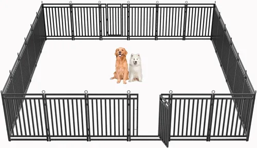 Miniatura 14 de Valla para perros para exteriores e interiores, 40 pulgadas de altura, 16 paneles de corral para perros grandes, medianos y pequeños, corral