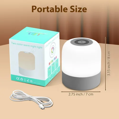 Miniatura 4 de Luz nocturna portátil para bebé, luz de huevo de 3 colores para guardería, luz nocturna recargable para niños, pequeña lámpara inalámbrica de mesa