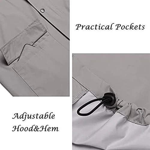 Miniatura 5 de COOFANDY Chaqueta impermeable para hombre con capucha, impermeable, ligera, activa, larga
