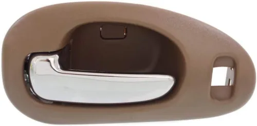 Manija de puerta interior para Chrysler LHS 1999-2001 con bisel beige delantero del lado del conductor con palanca cromada | Con orificio de bloqueo