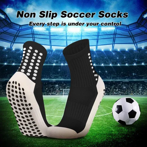 Miniatura 2 de Paquete de 8 calcetines de fútbol para hombre, antideslizantes, almohadillas de agarre antideslizantes para fútbol, baloncesto, deportes, calcetines