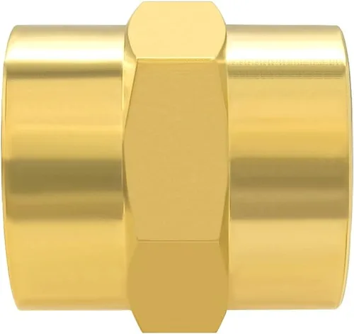 Miniatura 5 de Hooshing 2 unids 1/2 "x 1/2" NPT acoplador hembra de latón sólido hexagonal pezón acoplamiento de tubería